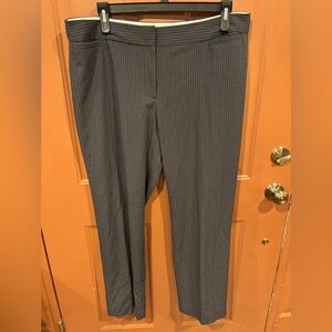 Liz Claiborne Audra Straight Fit Trouser Pants Womens size 18 gray pinstripe